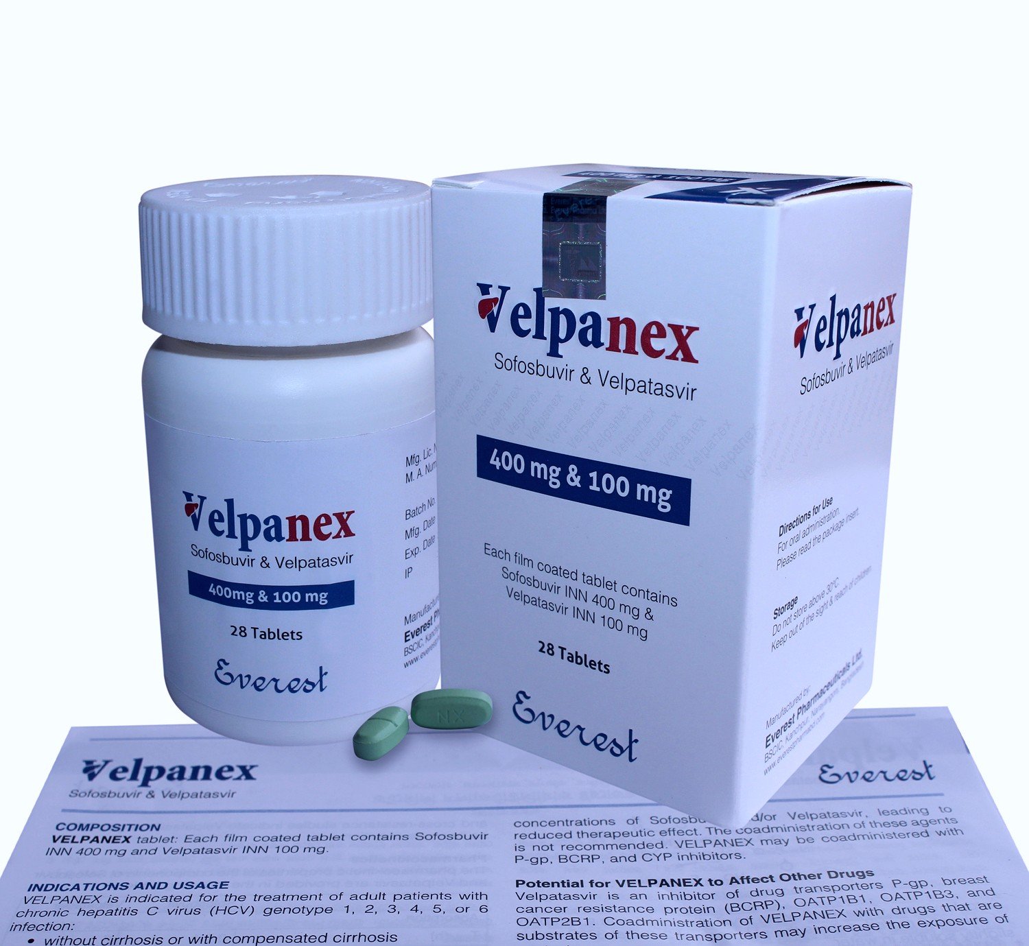 Velpanex Sofosbuvir Velpatasvir 400 mg 100 mg