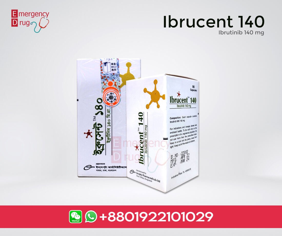 Ibrucent 140 mg (Ibrutinib) is used to prevention of Bruton's tyrosine kinase