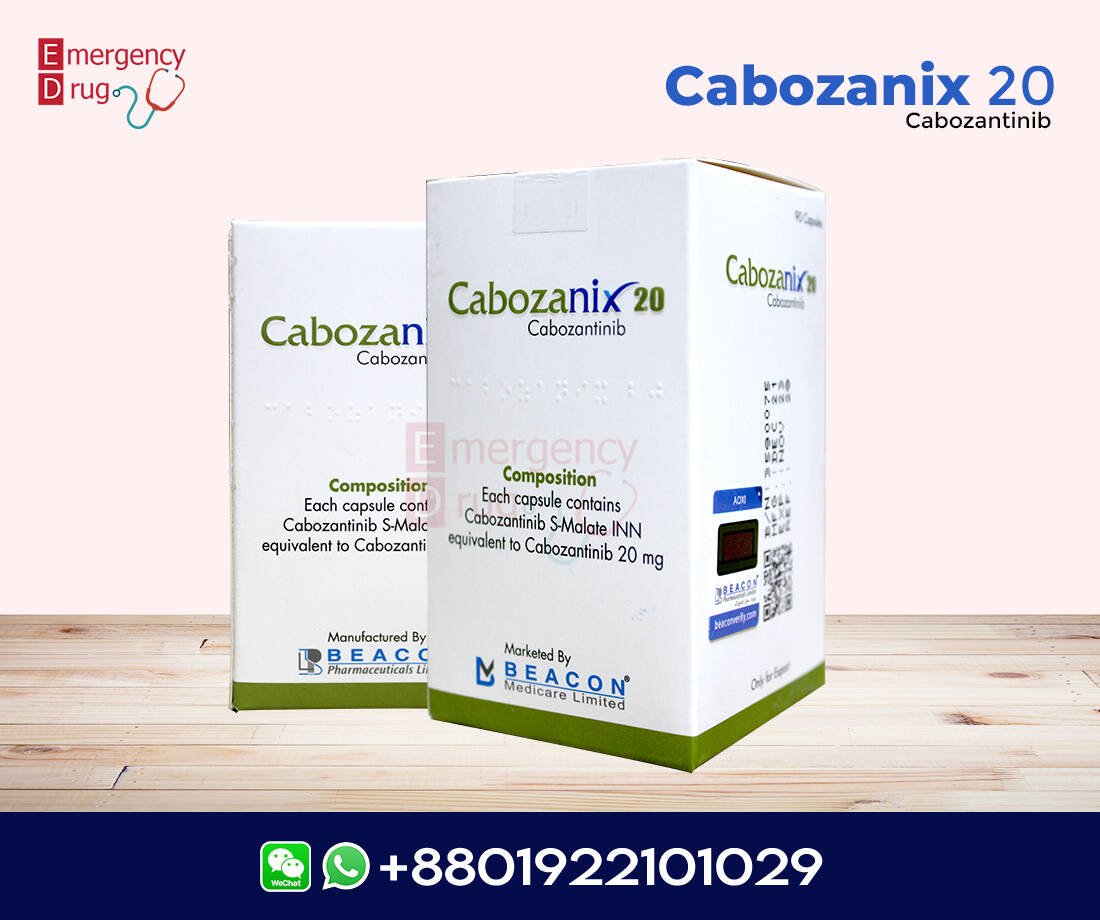 Cabozantinib 20 mg (Cabozanix) is used to medullary thyroid cancer