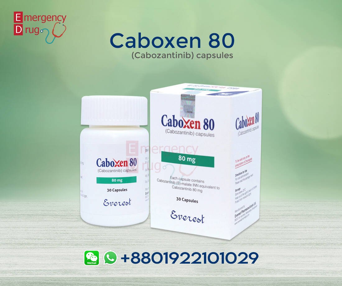 Cabozantinib 80 mg (Caboxen) is treatment for the medullary thyroid cancer