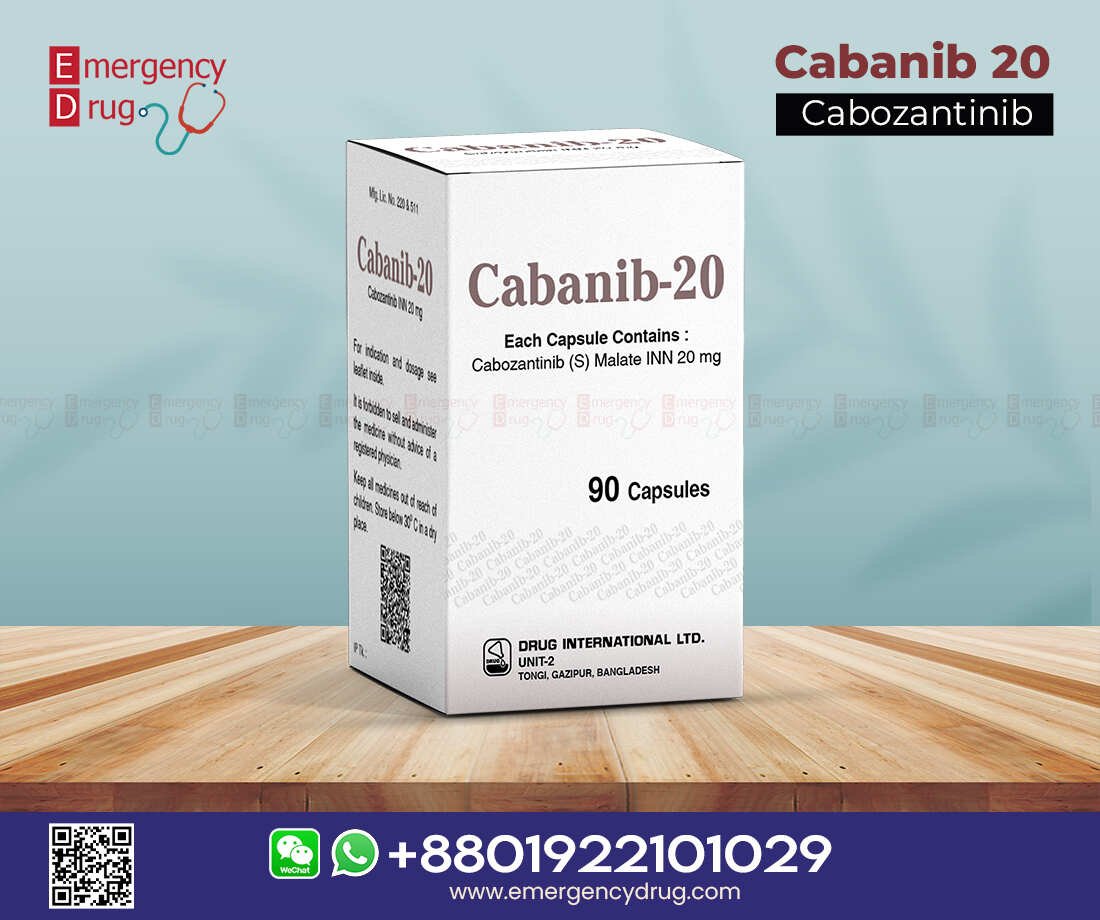 Cabanib 20 mg (Cabozantinib) is used in the treatment of Advanced kidney cancer