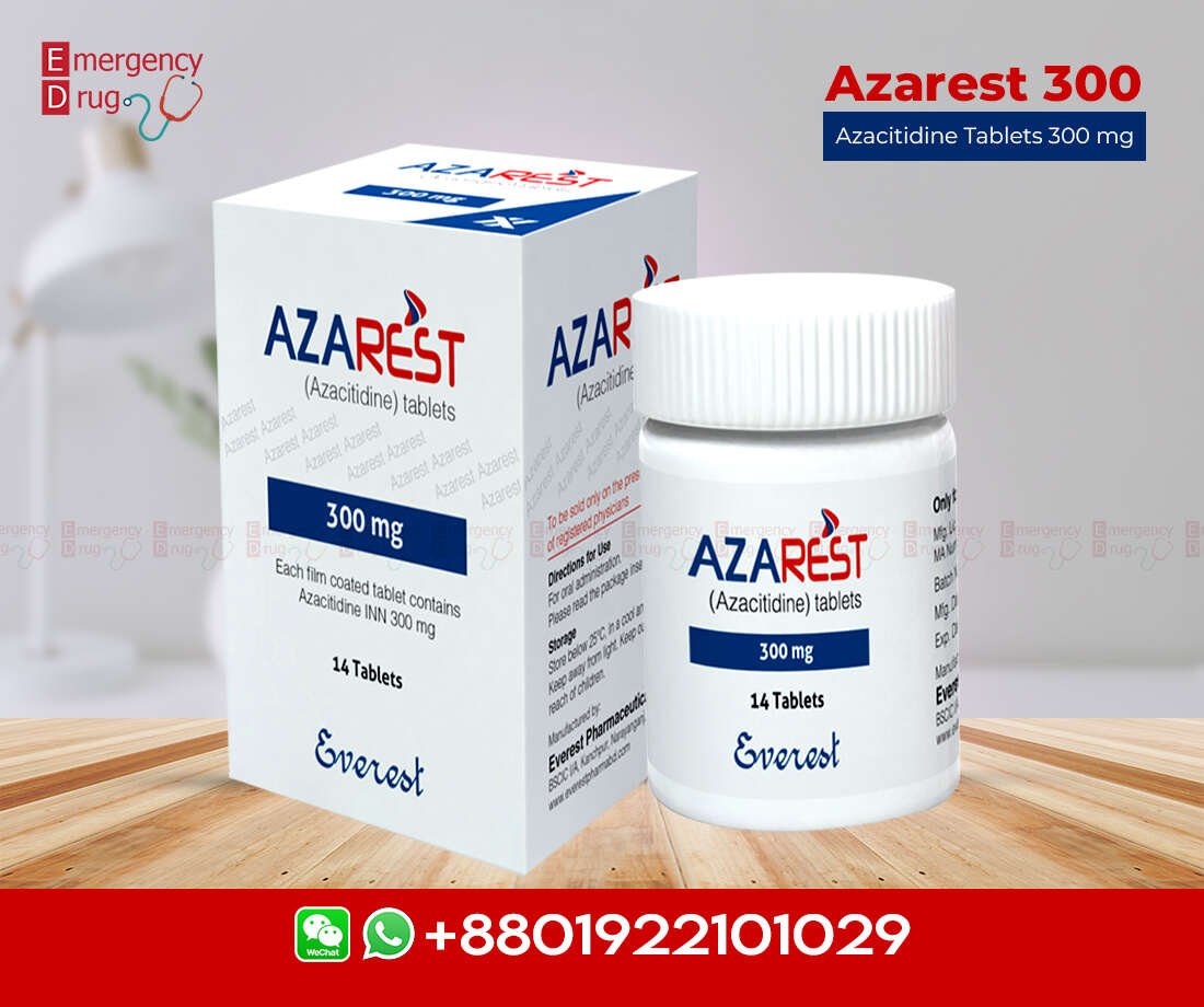 Azacitidine 300 mg (Azarest) is used to treat adults with acute myeloid leukemia