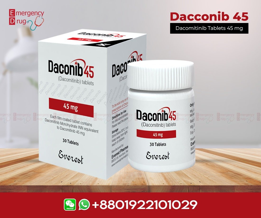 Dacomitinib 45 mg (Daconib) is used to treatment for non-small cell lung cancer