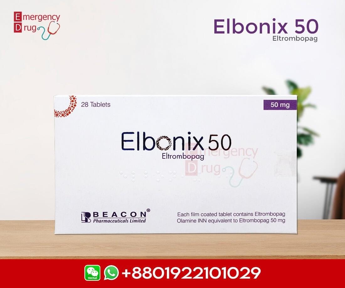 Elbonix (Eltrombopag) 50 MG - 28 Tablets 1 Elbonix 50 mg treats moderate to severe primary immunodeficiency diseases