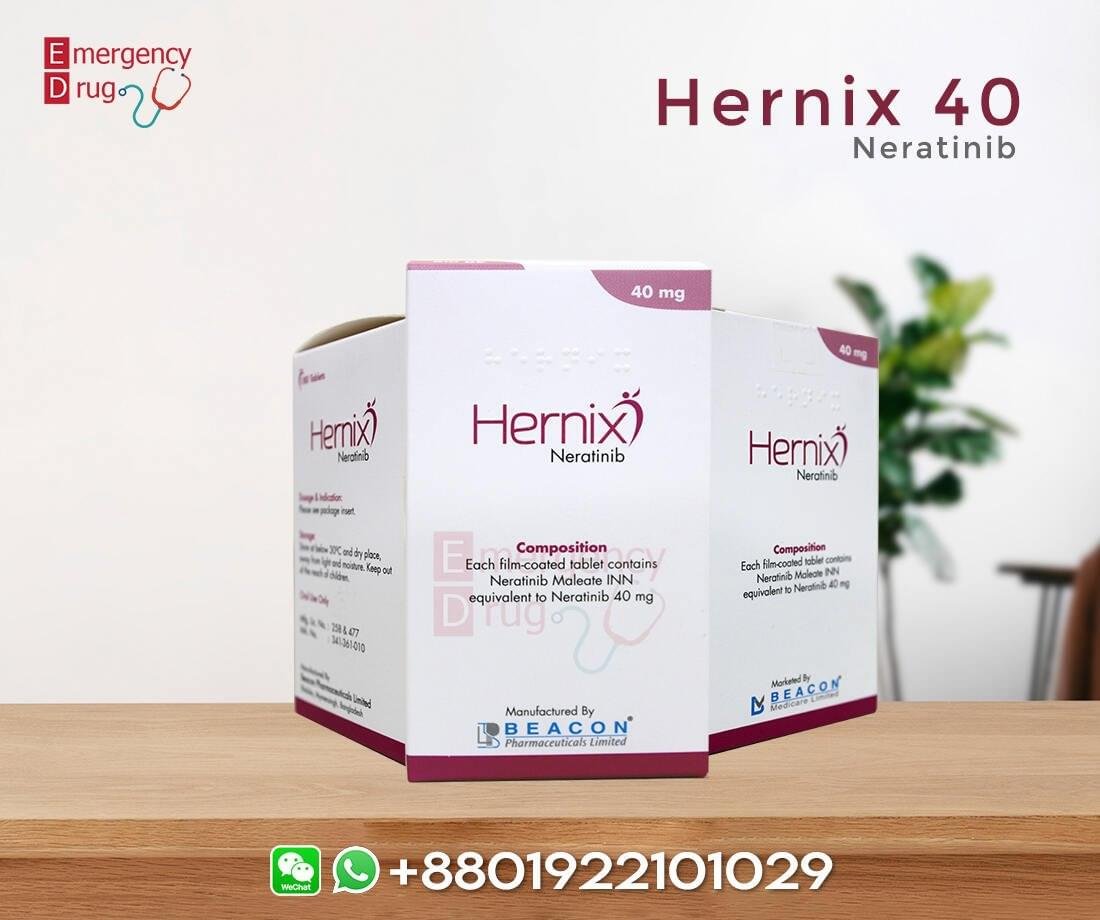 Hernix (Neratinib) 40 MG - 180 TABLETS 1 Hernix 40 mg (Neratinib) is used for breast cancer treatment